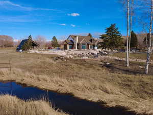 View of yard featuring a water view