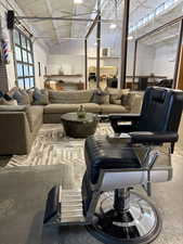 Building lobby featuring a high ceiling