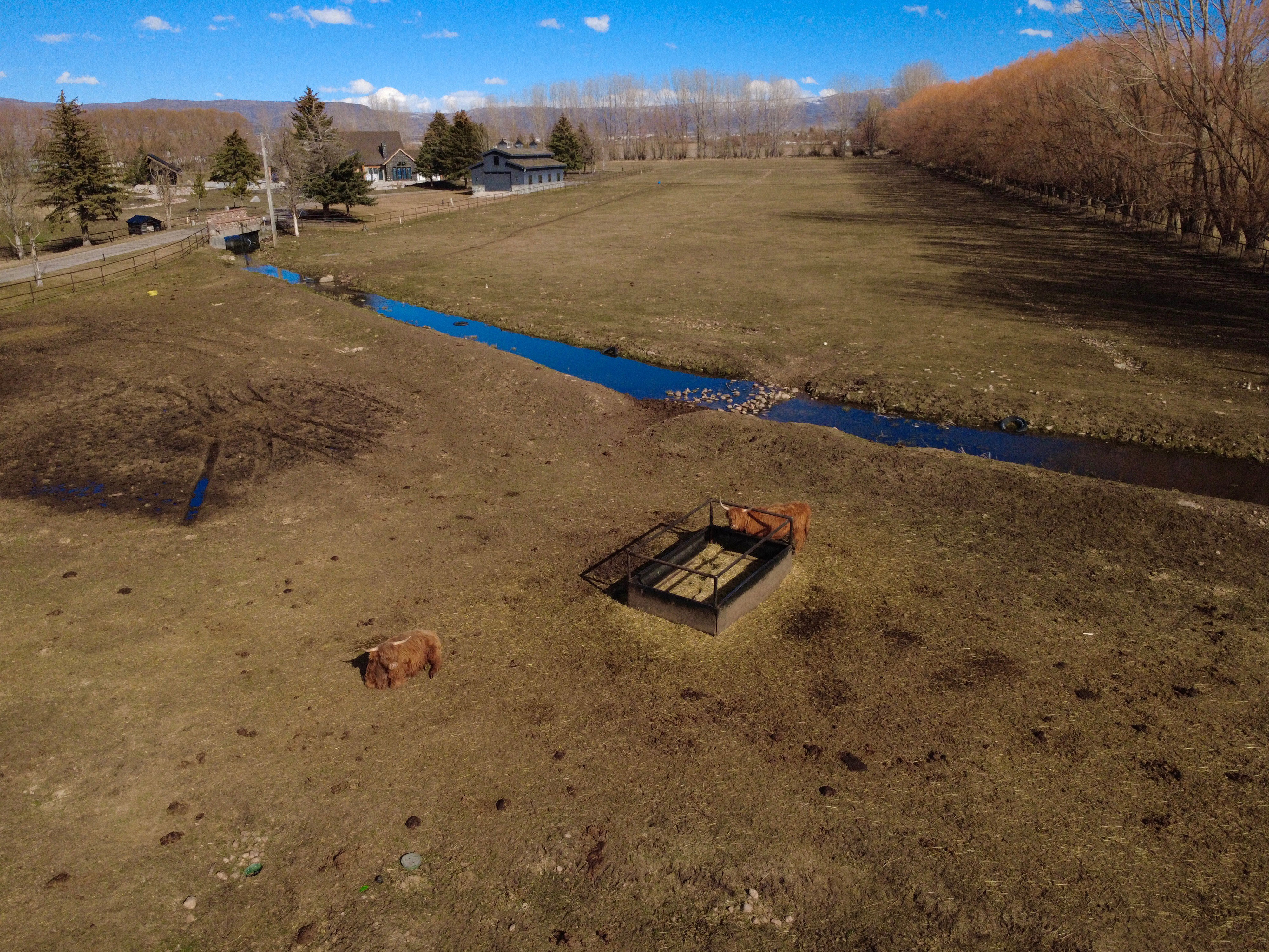 Aerial view of sparsely populated area