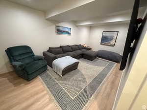 Living room featuring wood finished floors
