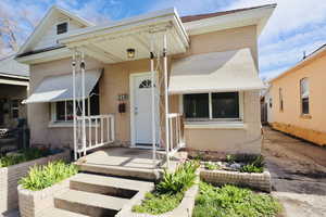 View of front of home with brick siding