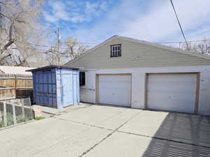 View of detached garage or workshop
