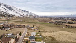 View of mountain background with nearby suburban area