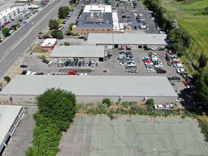 Drone / aerial view of a commercial area