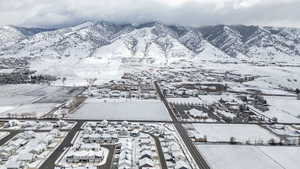 View of mountain backdrop with nearby suburban area