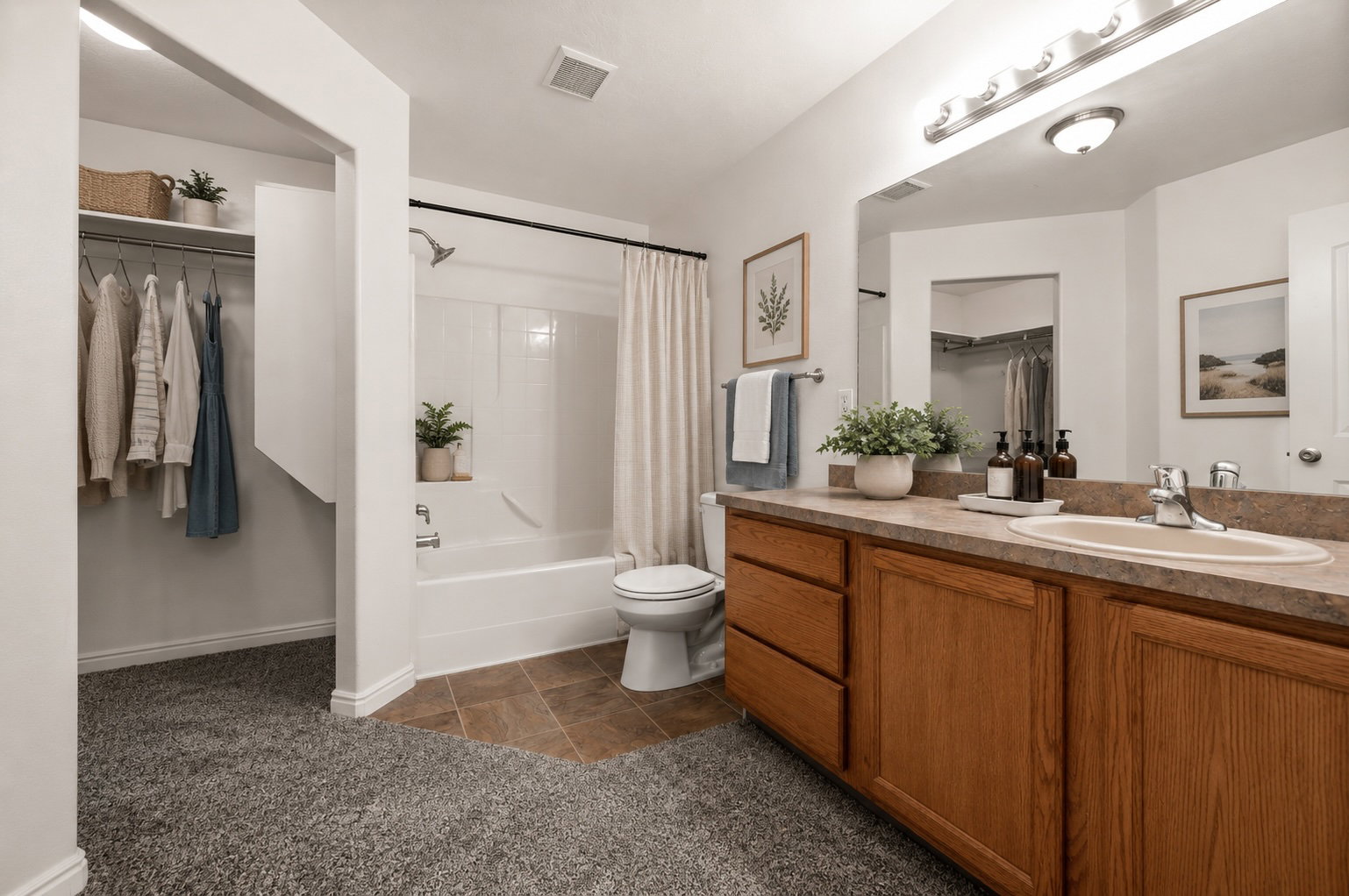 Large master en-suite bathroom virtually staged.