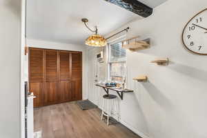 Closet door with washer and dryer located inside