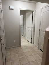 Hallway with baseboards