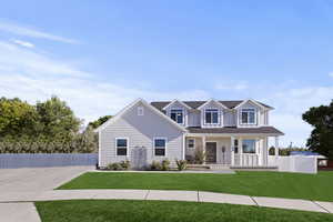 View of front of property featuring a porch