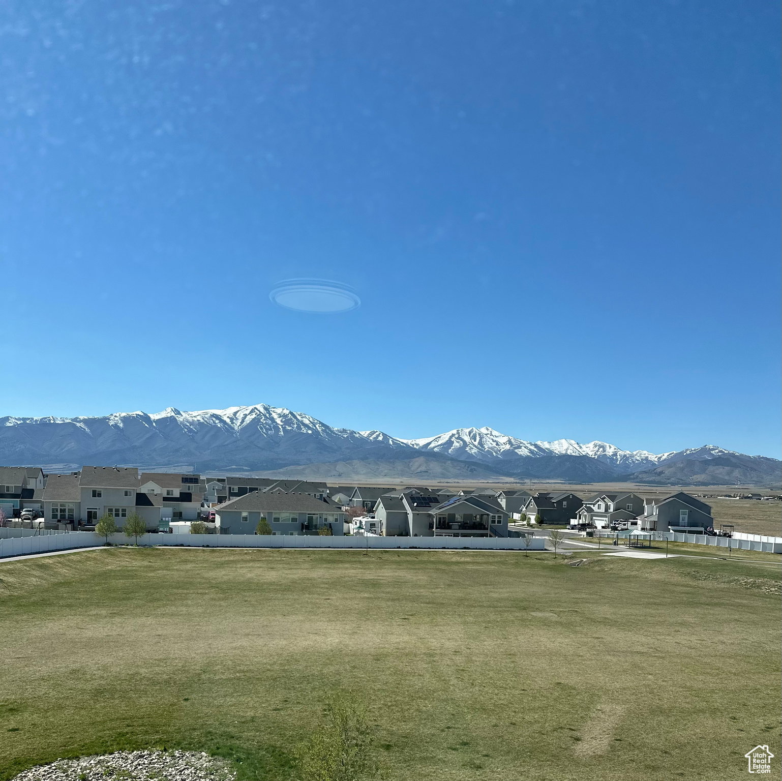 Mountain view with nearby suburban area