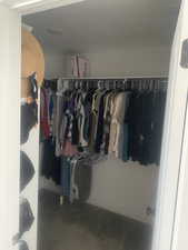 View of walk in closet