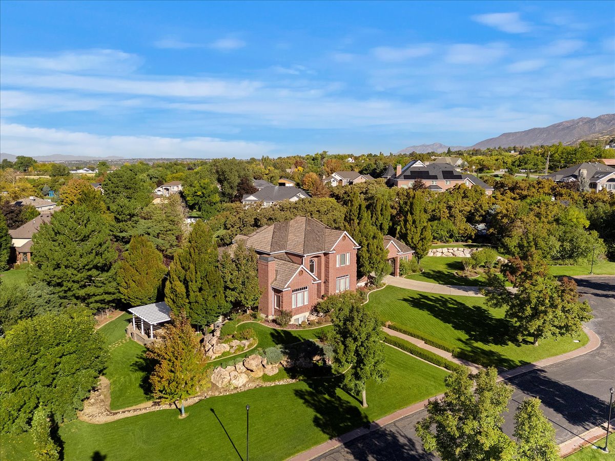 Aerial perspective of suburban area