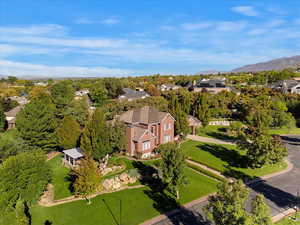Aerial perspective of suburban area