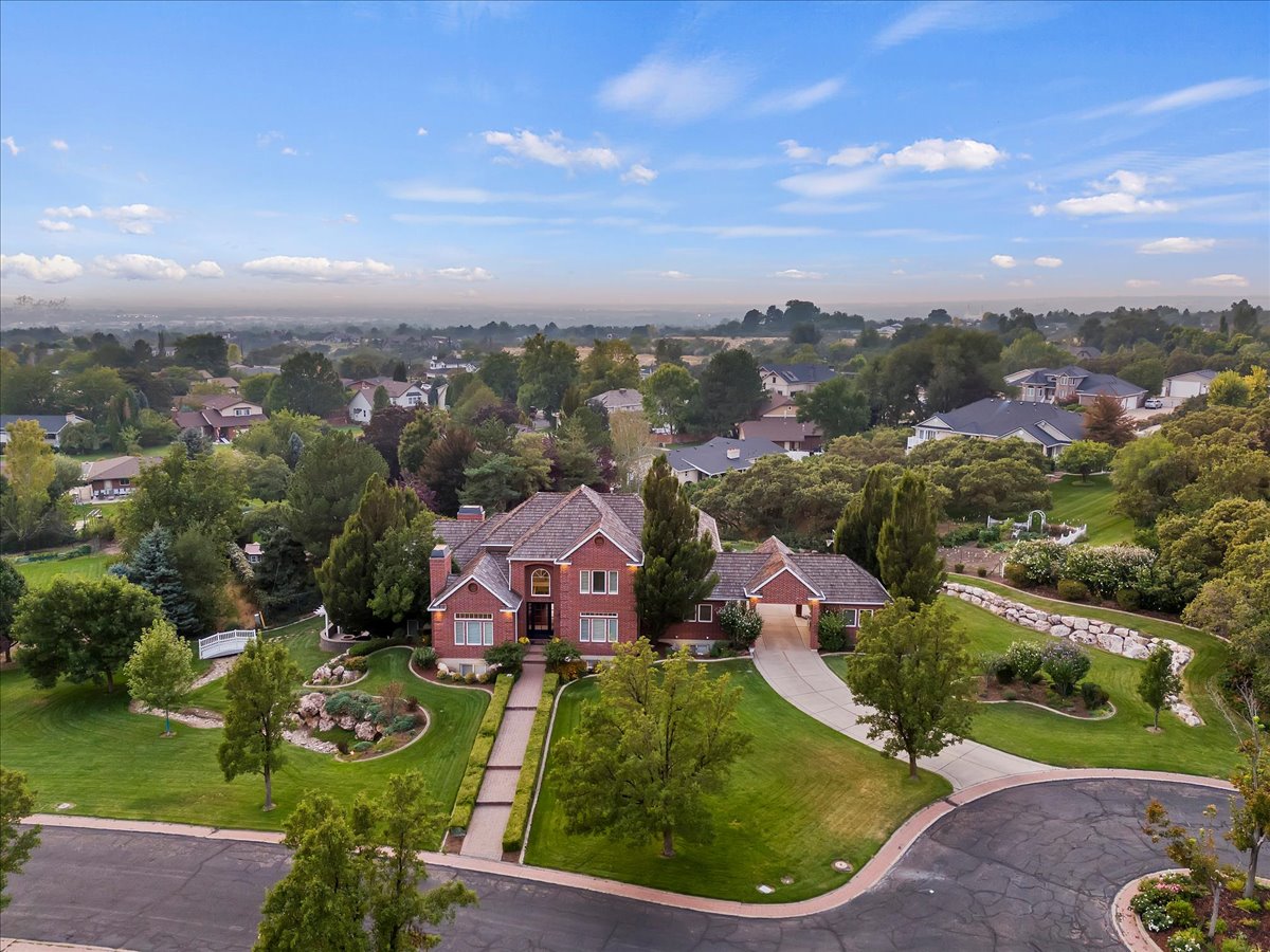 Aerial view of residential area