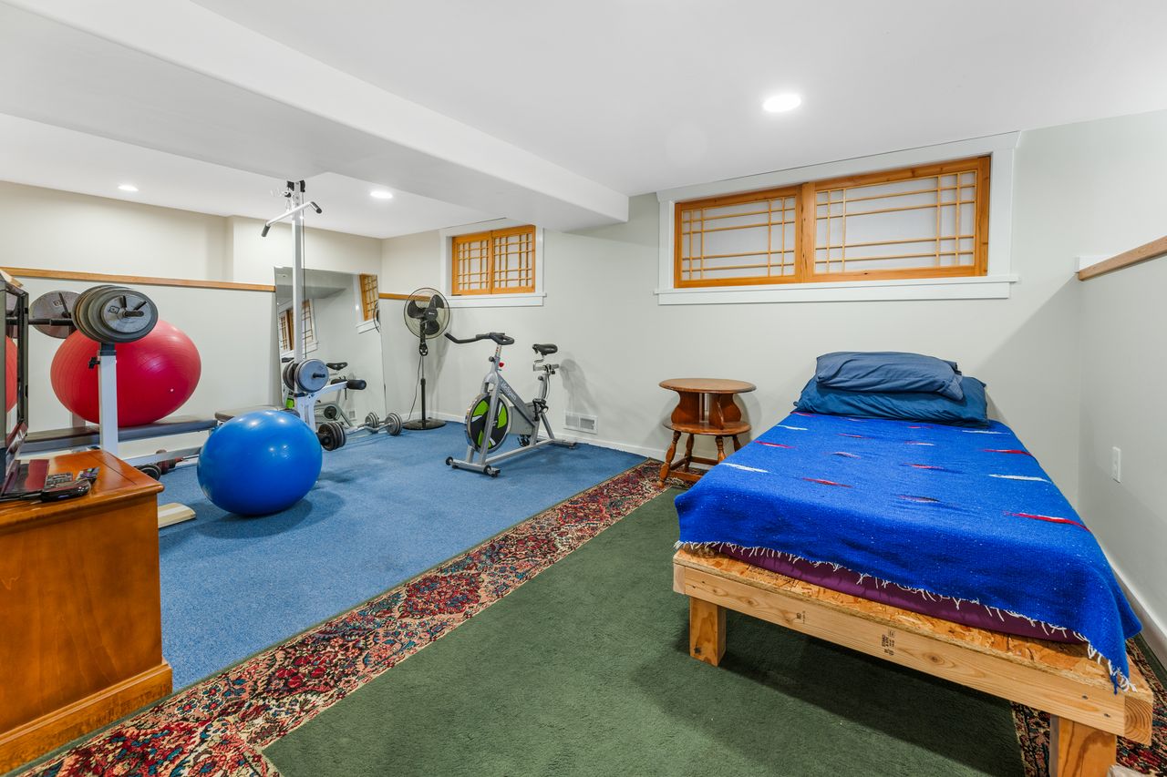 Bedroom featuring carpet floors and recessed lighting