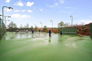 View of tennis court