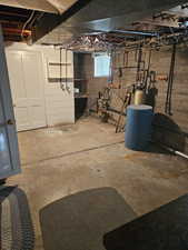 Basement with a water softener system