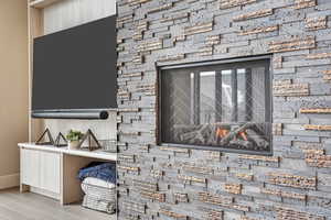 Detailed view of fireplace