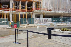 Skier shuttle pickup area