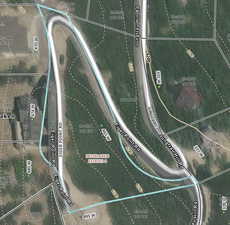 Aerial overview of property's location with property boundaries highlighted