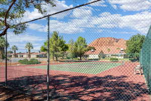 View of tennis court