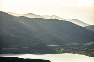 Mountain view with a large body of water