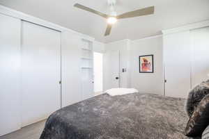 Bedroom featuring two closets