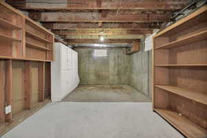 View of unfinished basement/workshop