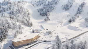 View of snowy aerial view