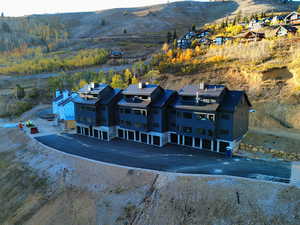 Bird's eye view of a mountain backdrop