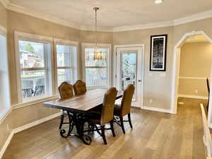 Dining Area overlooking covered deck & back yard