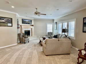 Lower Level Living Room w/ Fireplace