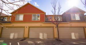 Private drive behind the town home.  The two car garage