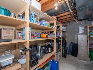 Storage area with electric panel