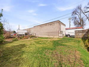View of spacious backyard