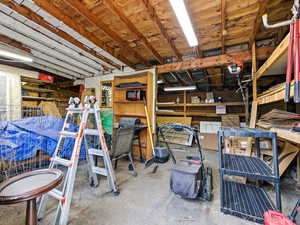 Interior of shed