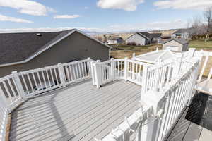 Deck with a residential view