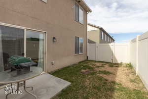 Fenced backyard with a gate