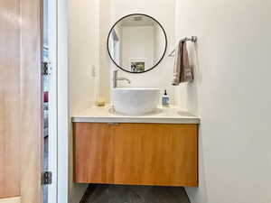 Bathroom featuring vanity