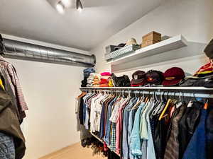 View of walk in closet
