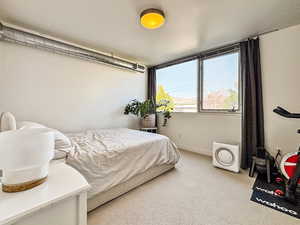 Bedroom featuring carpet floors and baseboards