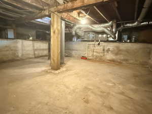 View of unfinished below grade area