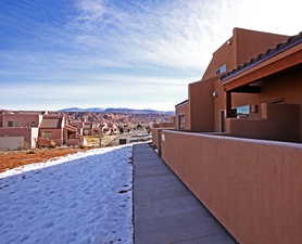 Exterior space featuring a residential view and a mountain view