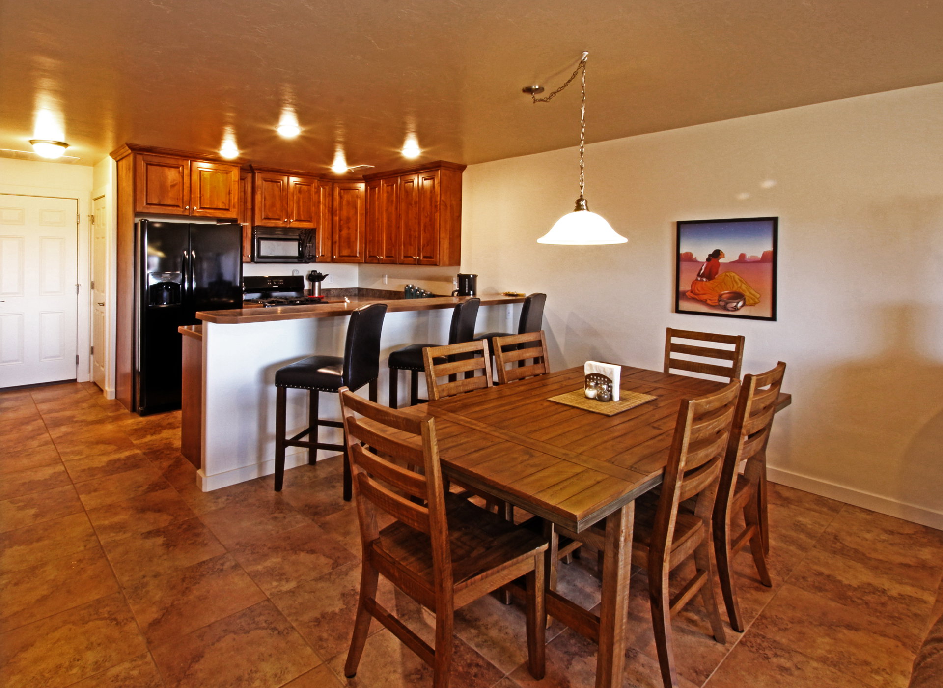 Dining area with baseboards