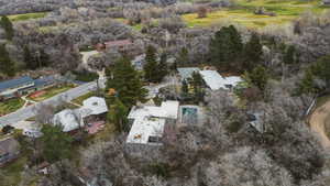 Aerial view of residential area
