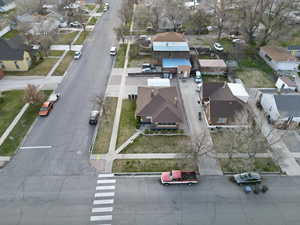 Aerial view of residential area