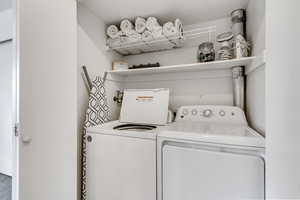 Laundry area featuring washer and dryer
