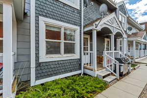 Property entrance with a porch