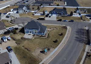 Aerial perspective of suburban area