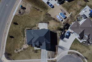 Aerial perspective of suburban area